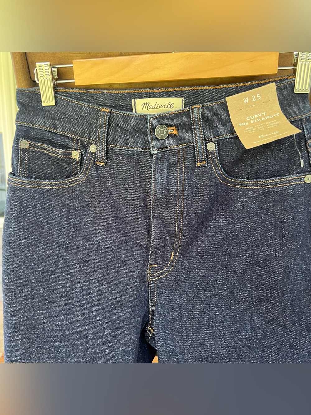 Madewell Curvy 90s Straight Jeans in Dark Wash High Waist Size 25